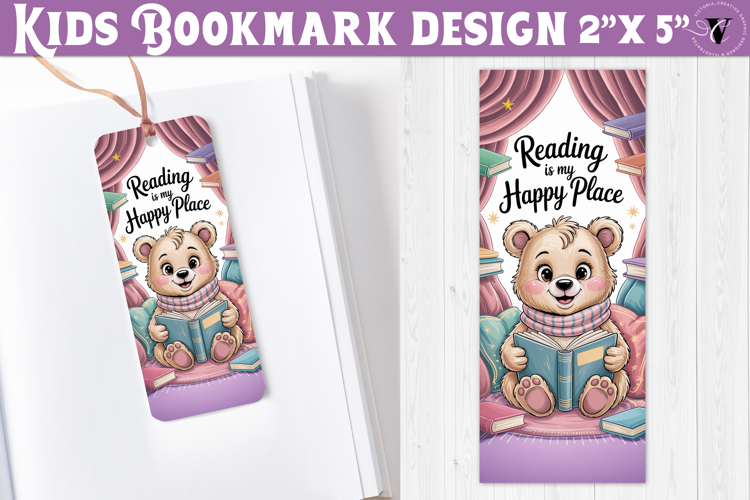 Kids bookmark printable | Cute bear reading quote bookmark