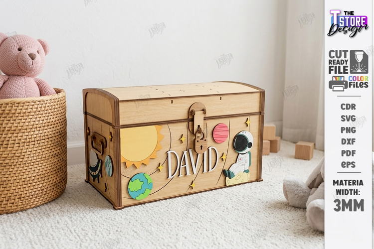 Kids Treasure Chest Laser Cut | Nursery Decor | Kids Laser example image 1
