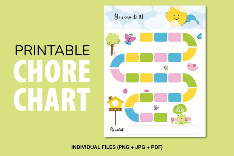 Kids Chore Chart Printable, Reward Chart for Daily Tasks