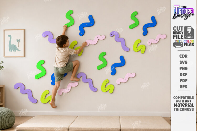 Kids Climbing Wall Panel Laser Cut | Wall Board | Nursery example image 1
