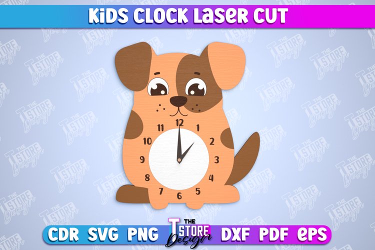 Kids Clock Dog Shape | Nursery Wall Décor | Childrens Room