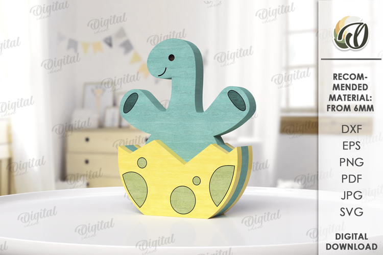 Funny Dino Shelf Sitter Laser Cut. Kids SVG. Baby dino SVG