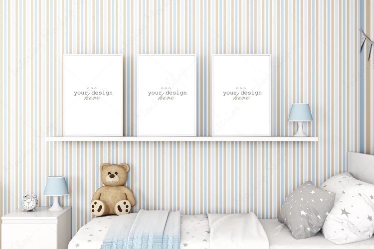 Nursery mockup, Frame mockup, Kids room mockup example image 1