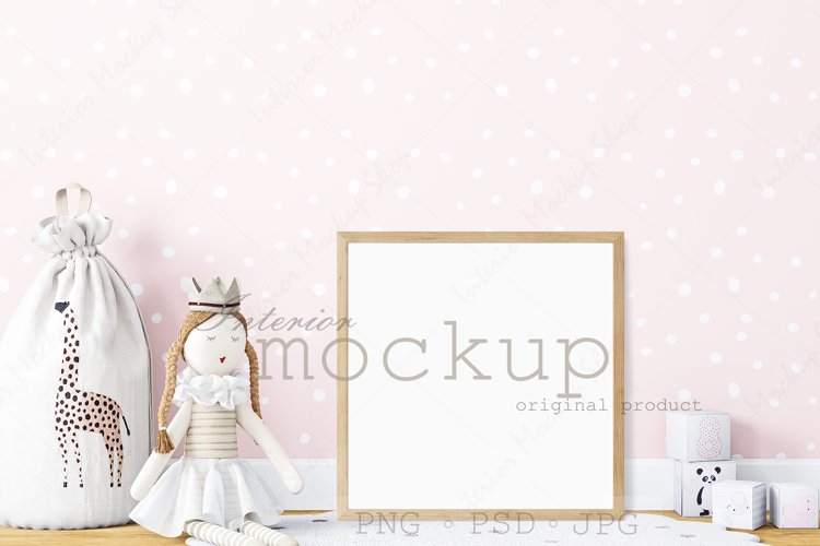 Mock up poster frame in children room example image 1