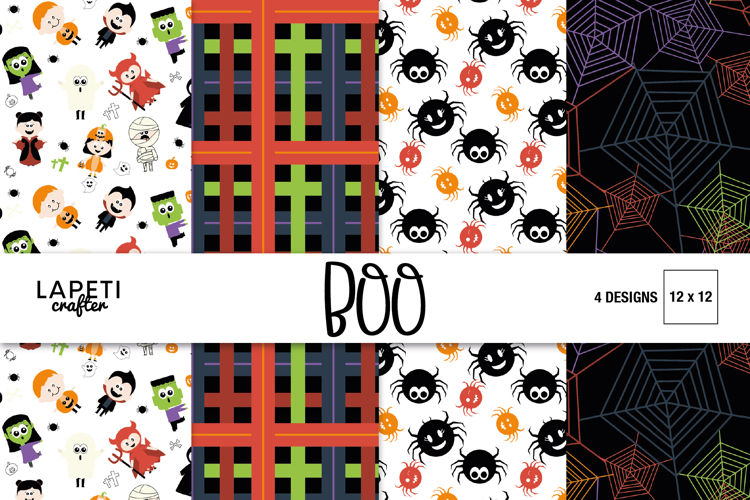 Kids Halloween Digital Papers for Scrapbooking