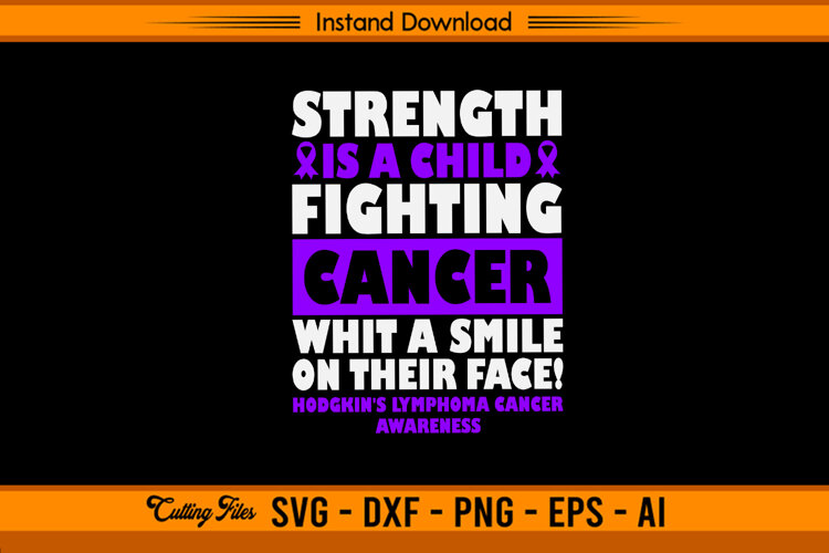 Child Fighting Cancer Hodgkin’s Lymphoma Awareness SVG example image 1