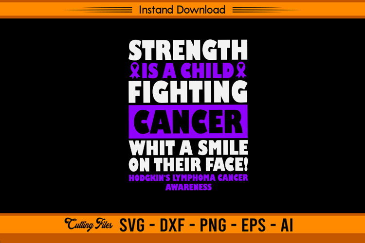 Child Fighting Cancer Hodgkin’s Lymphoma Awareness SVG