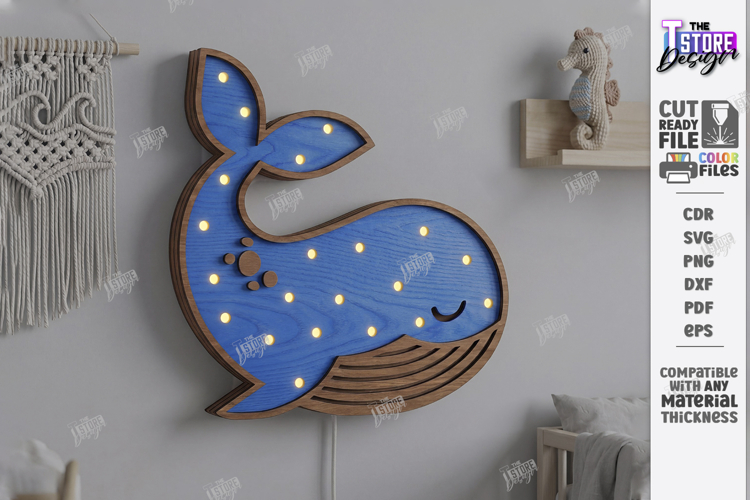 Kids Night Light Laser Cut | 3D Animal Lamp | Nursery Decor