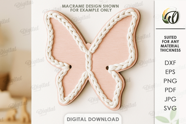 Kids Macrame Decor Laser Cut. Kids Room Wall Decor SVG