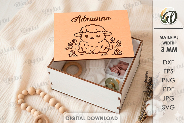 Kids Memory Box Laser Cut. Keepsake Box SVG