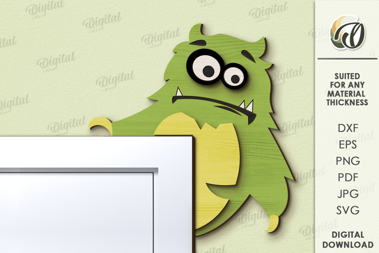 Kids Monsters Decor Lasercut. Cute Monster Door Corner Decor