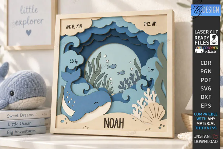Kids Multilayer Photo Frame Laser Cut | 3D Kids Laser | CNC