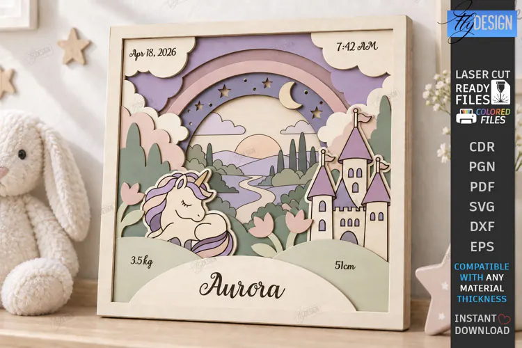 Kids Multilayer Photo Frame Laser Cut | 3D Kids Laser | CNC