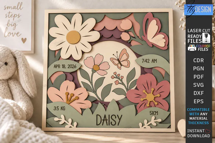 Kids Multilayer Photo Frame Laser Cut | 3D Kids Laser | CNC