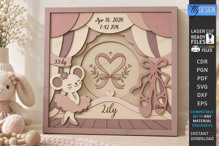 Kids Multilayer Photo Frame Laser Cut | 3D Kids Laser | CNC