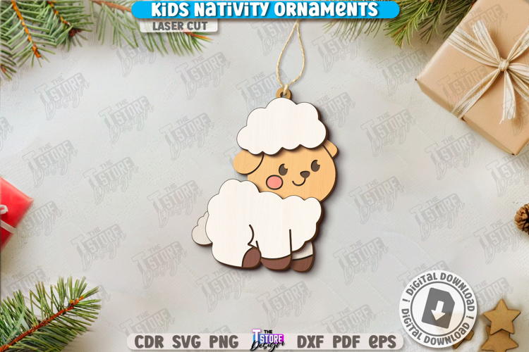 Kids Nativity Ornament Laser Cut|Christmas Ornament|Holidays