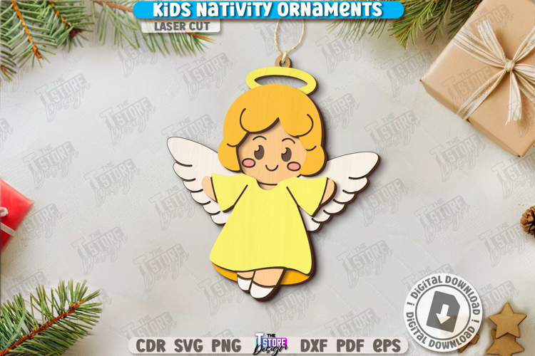 Kids Nativity Ornament Laser Cut|Christmas Ornament|Holidays