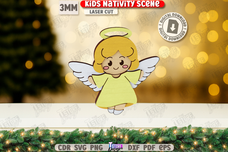 Kids Nativity Stand Laser Cut|Christmas Decor|Holidays SVG