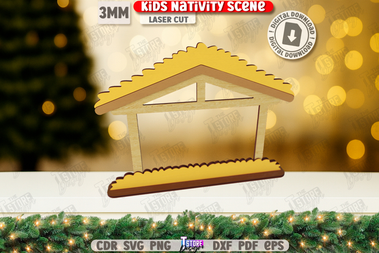 Kids Nativity Stand Laser Cut|Christmas Decor|Holidays SVG