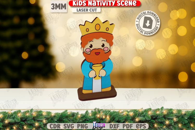 Kids Nativity Stand Laser Cut|Christmas Decor|Holidays SVG