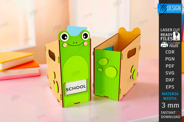 Kids Paper Storage Box Laser Cut | Book Tray | Child Design