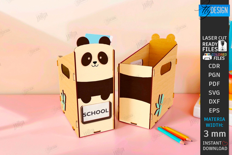 Kids Paper Storage Box Laser Cut | Book Tray | Child Design
