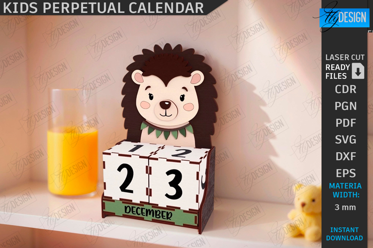 Kids Block Calendar Laser Cut|Calendar with Cubes|Kids Laser