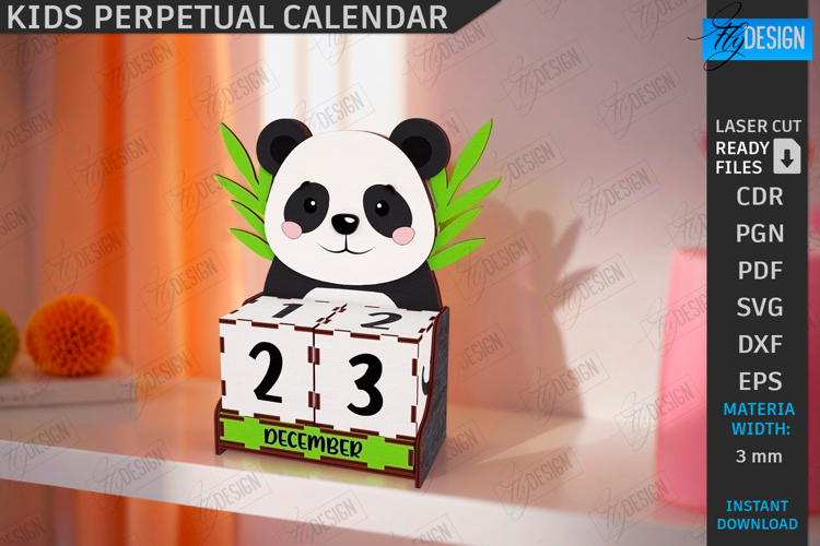 Kids Block Calendar Laser Cut|Calendar with Cubes|Kids Laser
