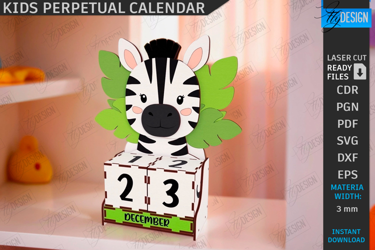 Kids Block Calendar Laser Cut|Calendar with Cubes|Kids Laser