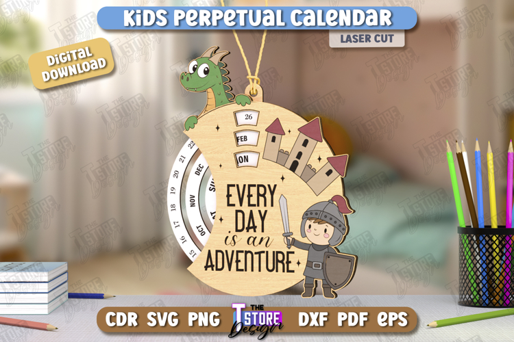 Kids Desk Eternal Calendar Laser Cut | Never Ending Calendar