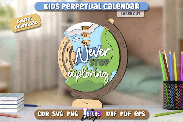 Kids Desk Eternal Calendar Laser Cut | Never Ending Calendar
