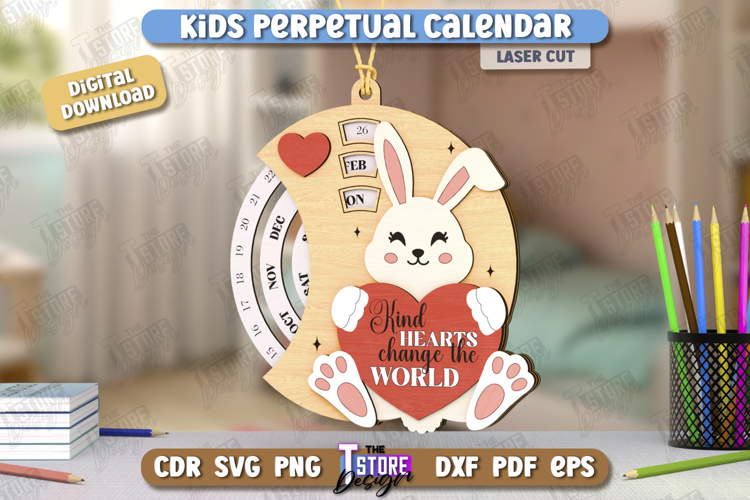 Kids Desk Eternal Calendar Laser Cut | Never Ending Calendar