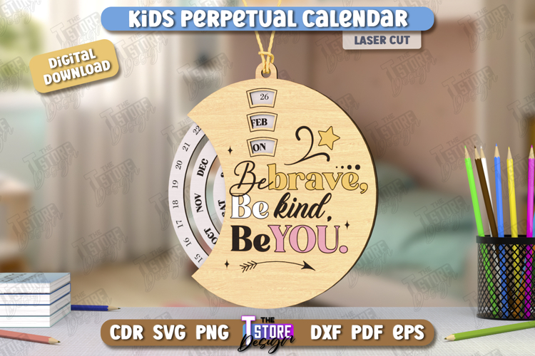 Kids Desk Eternal Calendar Laser Cut | Never Ending Calendar