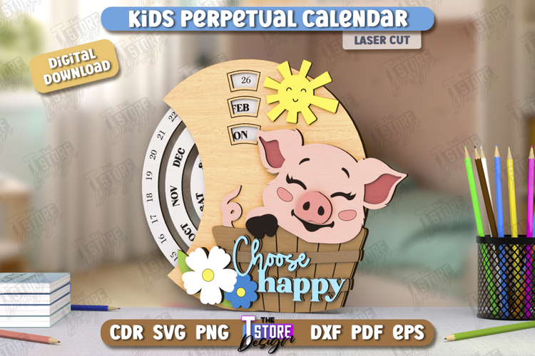 Kids Desk Eternal Calendar Laser Cut | Never Ending Calendar