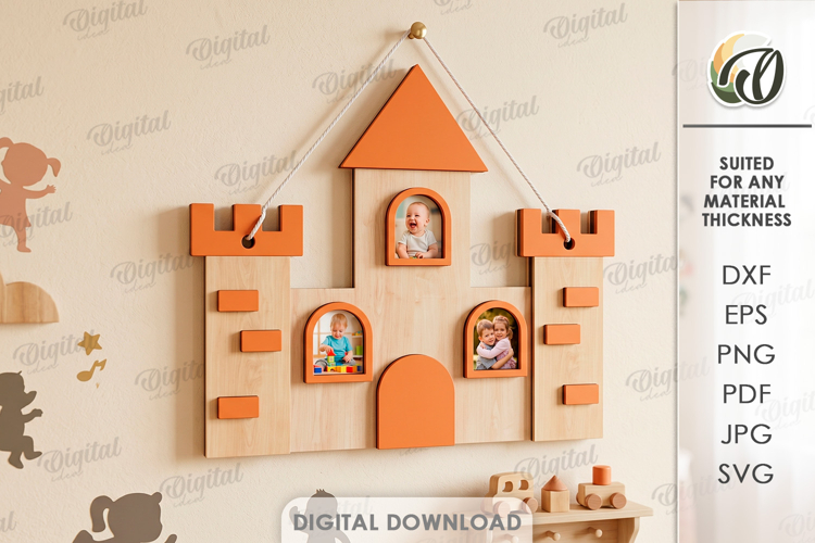 3D Kids Photo Frame Laser Cut. Wall Picture Frame SVG