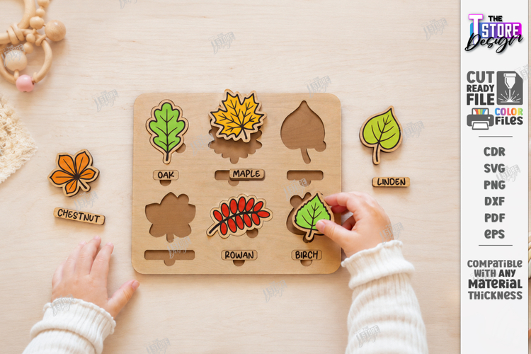 Toddler Wooden Matching Puzzle Laser Cut | Montessori Toys