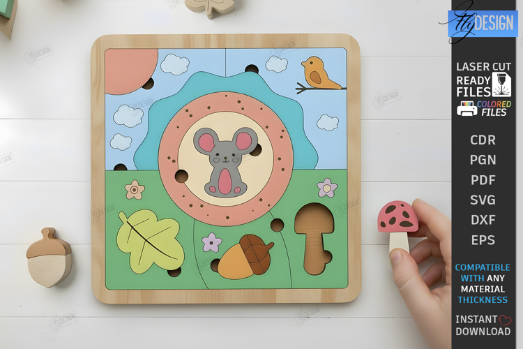 Kids Puzzle Game Laser Cut | Kids Laser | Montessori Toys