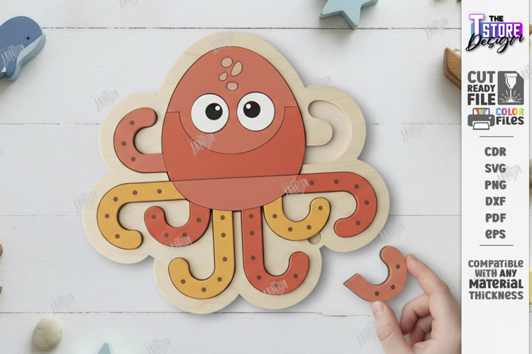 Kids Animal Puzzle Laser Cut | Montessori Educational Toys