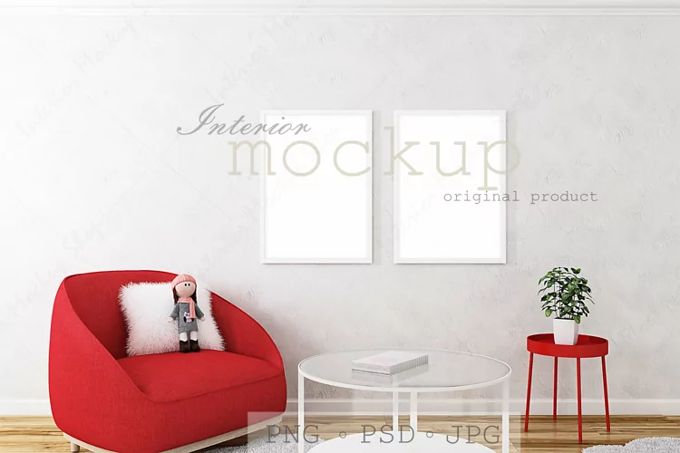 Frame mockup in kids room