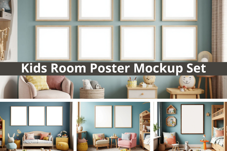 Kids Room Poster Mockup Bundle
