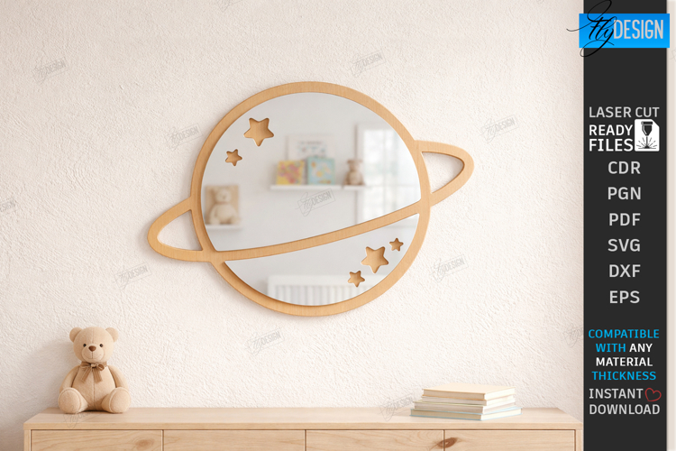 Kids Room Wall Mirror Laser Cut | Childrens Room | Nursery