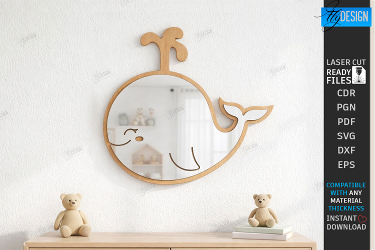 Kids Room Wall Mirror Laser Cut | Childrens Room | Nursery