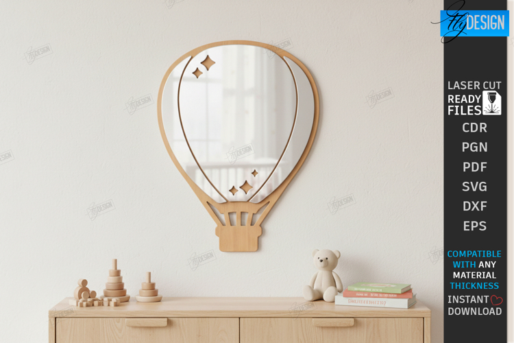 Kids Room Wall Mirror Laser Cut | Childrens Room | Nursery