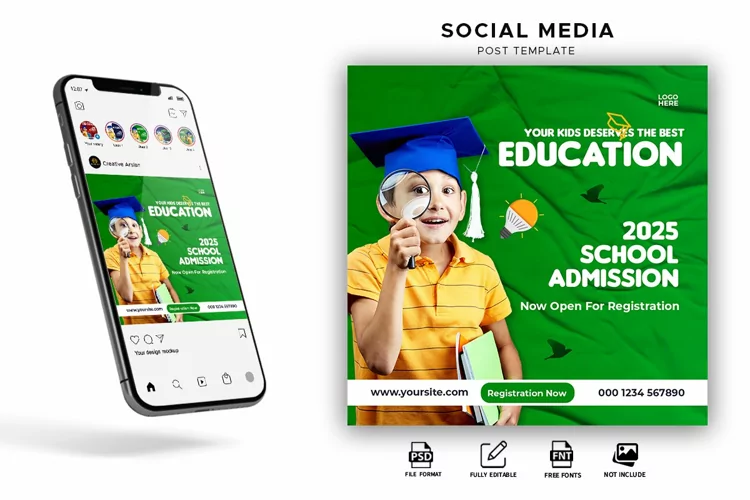 Kids School Admission Open Instagram Social Media Post