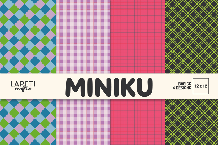 Kids Scrapbook Paper, Colorful Geometric Pattern Backgrounds