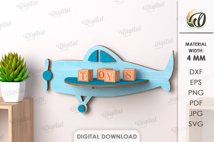 Kids Shelf Laser Cut. Kids Room Wall Decor SVG example image 1