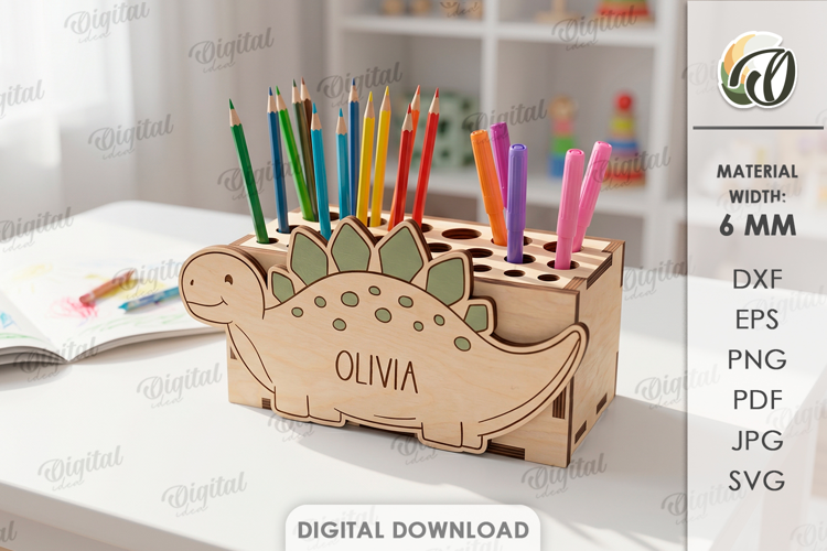 Kids Stationery Holder Laser Cut. Pencil Holder SVG
