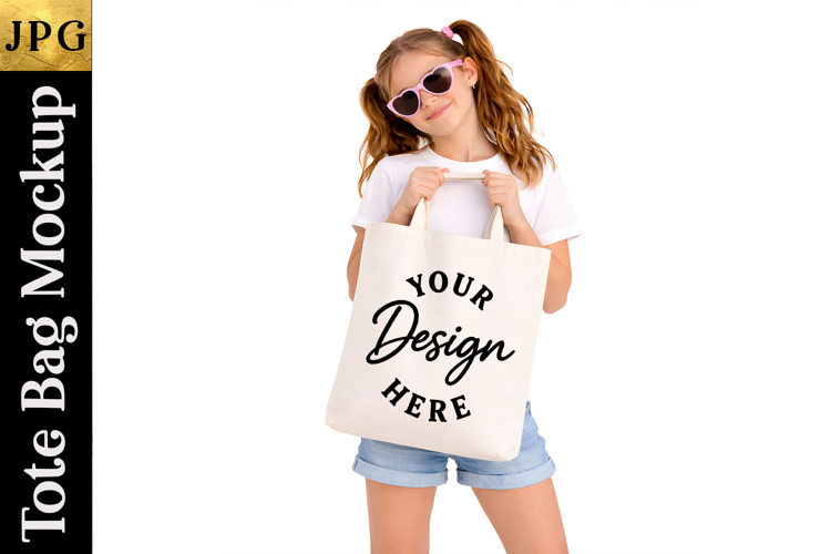 Kids Tote Bag Mockup | Blank Tote Bag Mockup