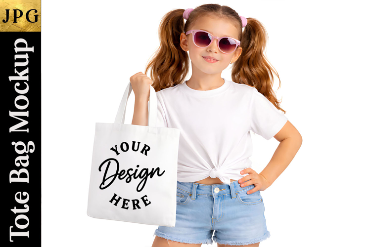Kids Tote Bag Mockup | Blank Tote Bag Mockup