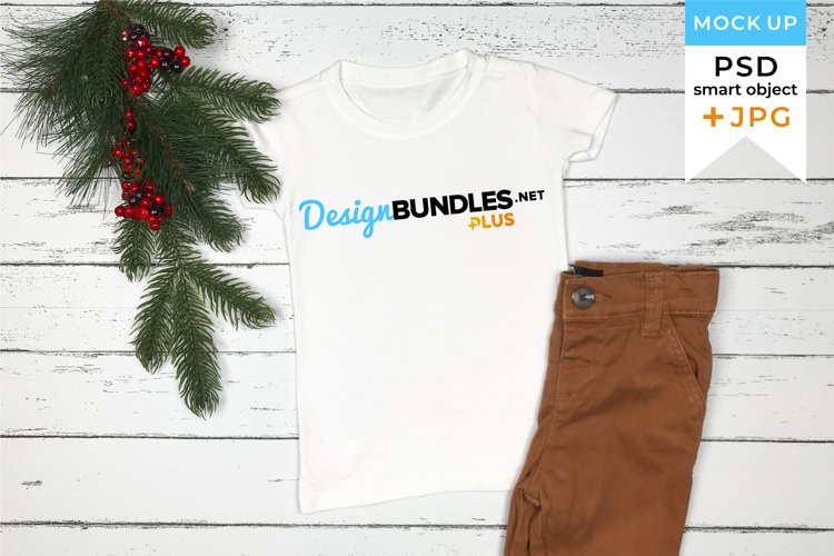 White t-shirt mockup Christmas | Christmas shirt mockup